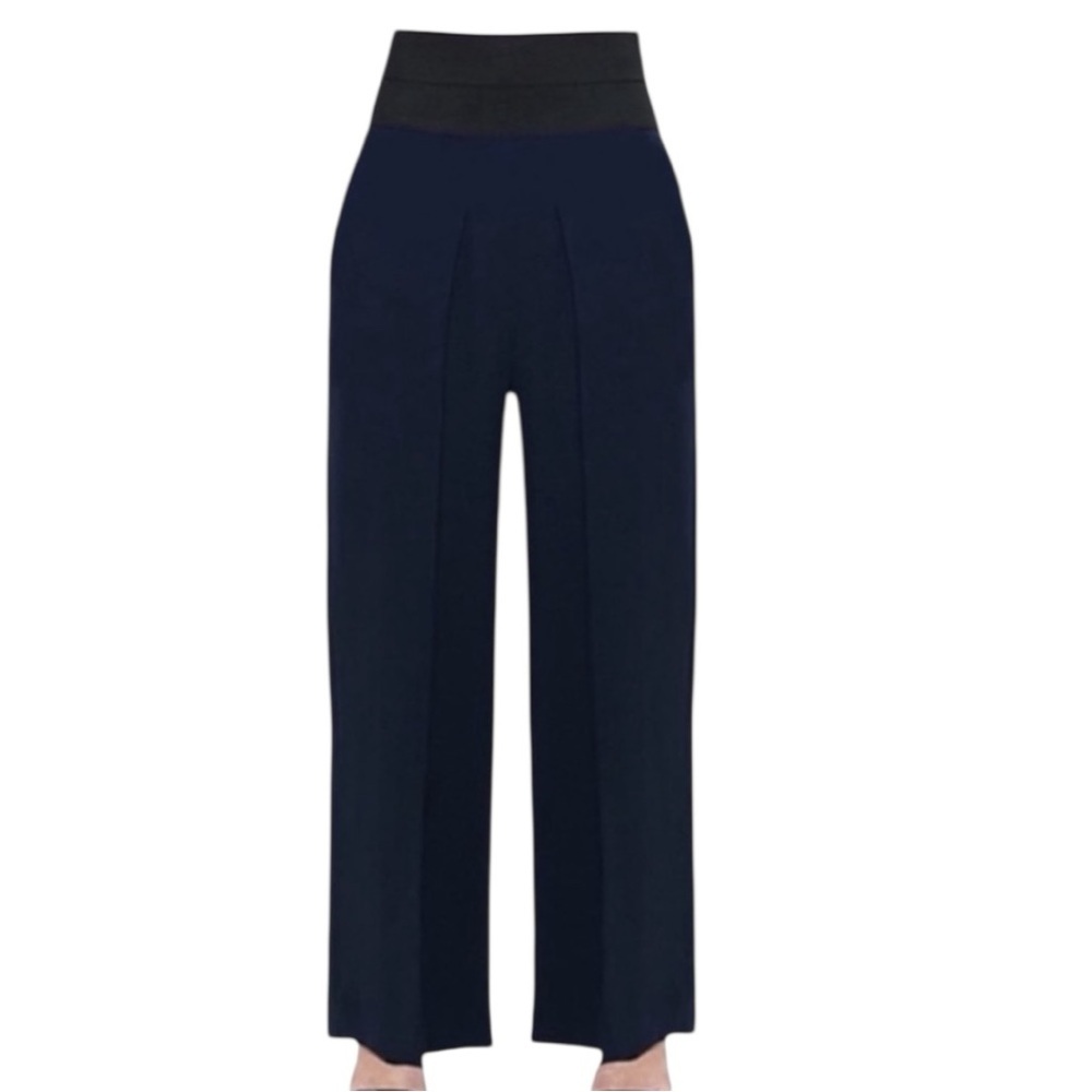 NEW Maison de Papillon Heather Hi-Waist Wide Leg Silk Georgette Pant SZ XS Noir